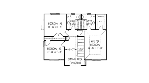 Country Farmhouse Level Two of Plan 96819