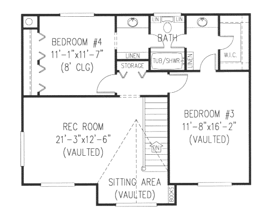 Country Farmhouse Southern Level Two of Plan 96820