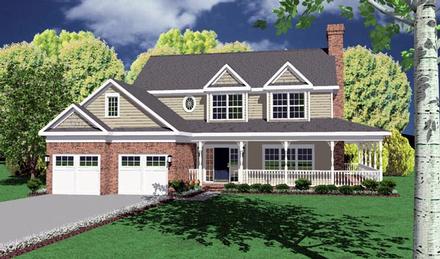Country Traditional Elevation of Plan 96822