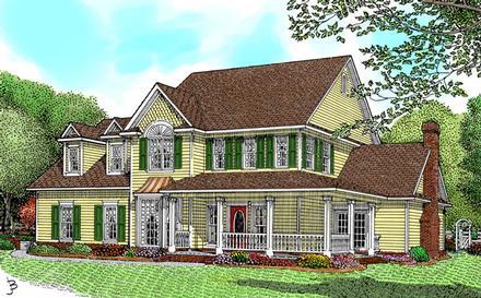 Country Farmhouse Elevation of Plan 96825