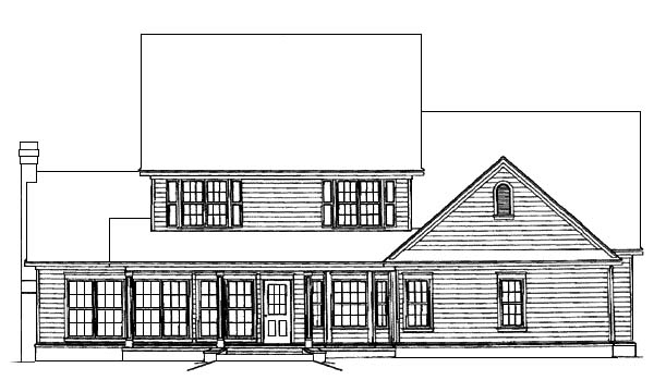 Country Farmhouse Rear Elevation of Plan 96825