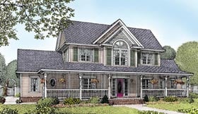 Country Farmhouse Elevation of Plan 96827