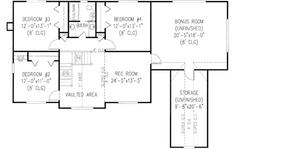 Country Farmhouse Level Two of Plan 96828
