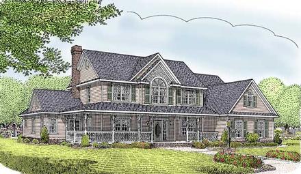 Country Farmhouse Elevation of Plan 96828
