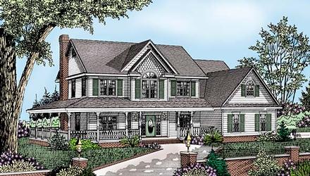 Country Farmhouse Elevation of Plan 96829