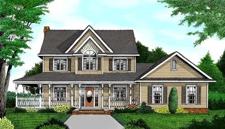 Country Farmhouse Elevation of Plan 96832
