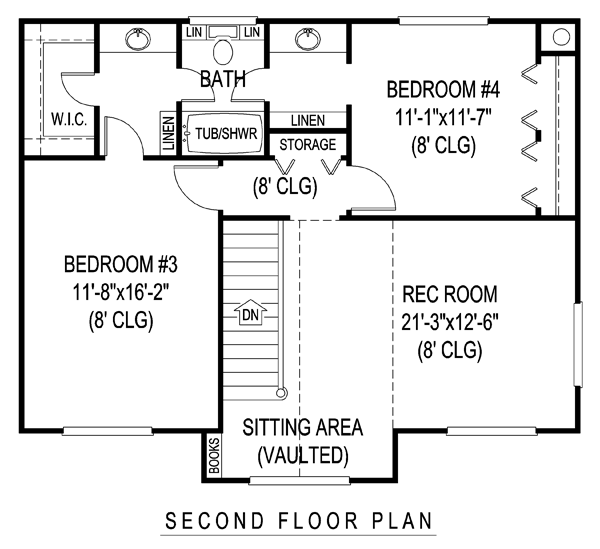 Country Farmhouse Level Two of Plan 96833