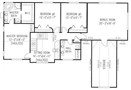 House Plan 96837 Second Level Plan