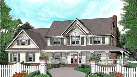 Country Farmhouse Elevation of Plan 96838