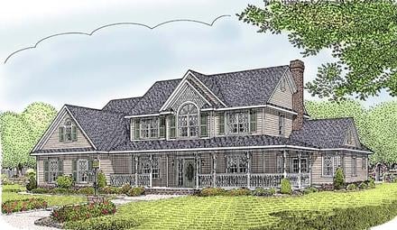 Country Farmhouse Elevation of Plan 96839