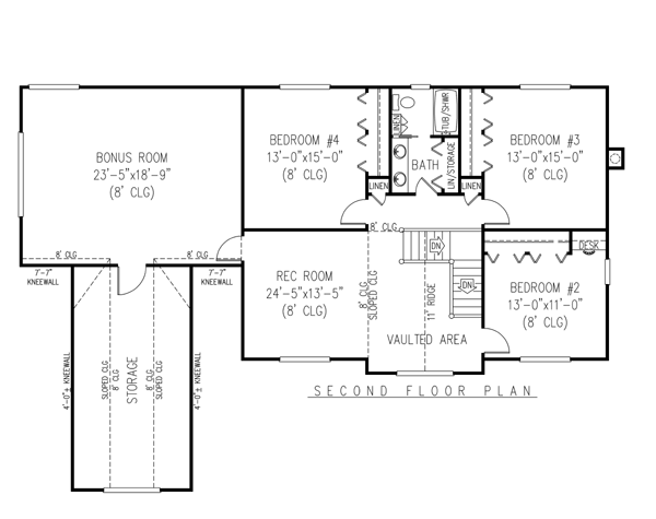 Country Farmhouse Level Two of Plan 96841