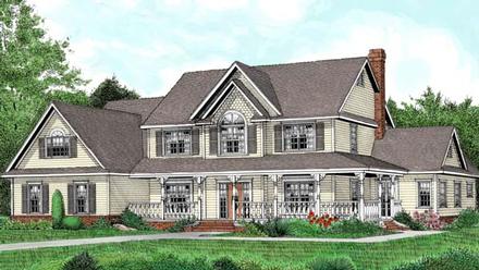 Country Farmhouse Elevation of Plan 96841
