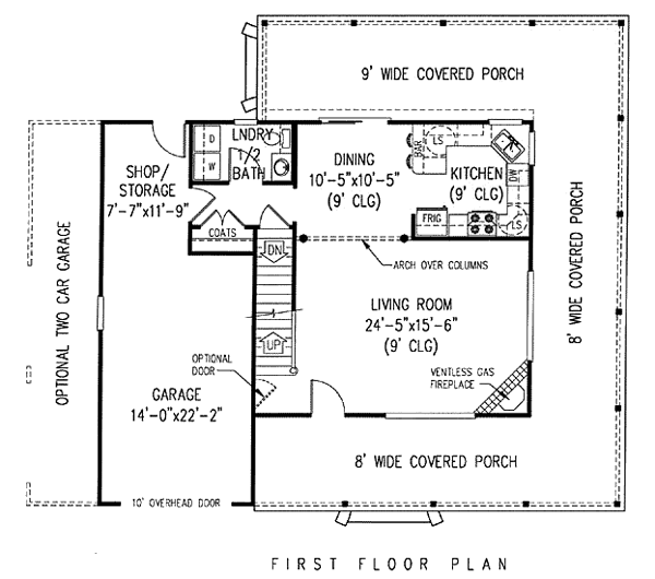 Country Farmhouse Level One of Plan 96844