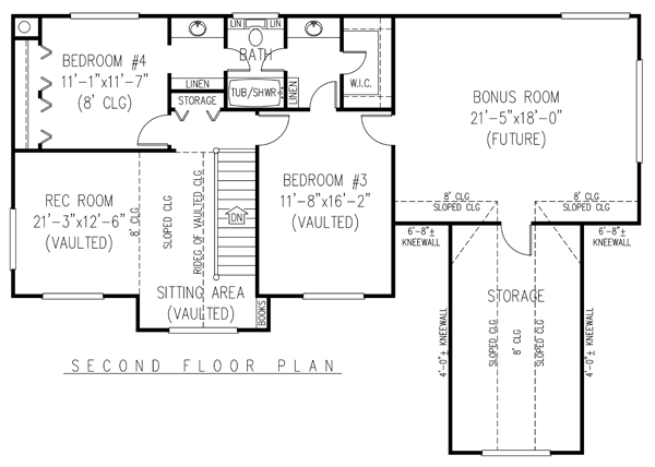 Country Farmhouse Level Two of Plan 96864