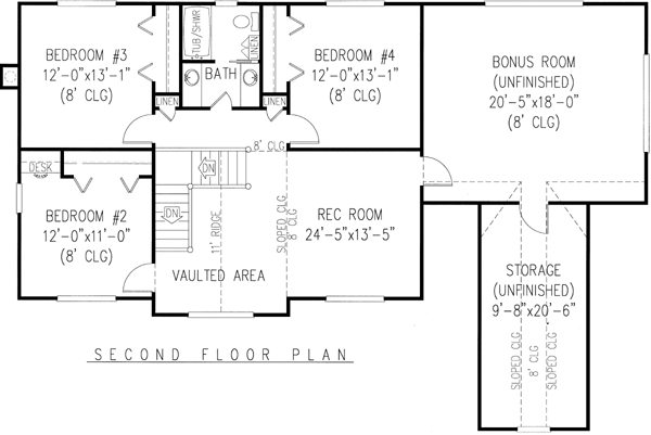 Country Farmhouse Level Two of Plan 96872