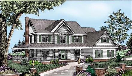 Country Farmhouse Elevation of Plan 96874