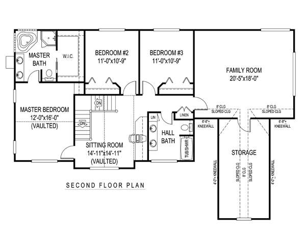 Country Farmhouse Level Two of Plan 96875