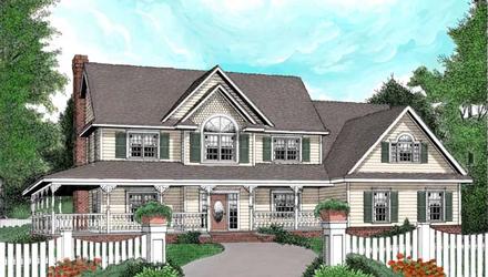 Country Farmhouse Victorian Elevation of Plan 96878