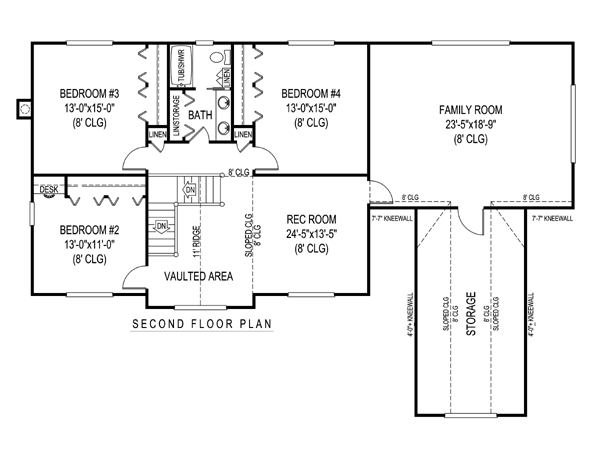 Country Farmhouse Level Two of Plan 96881