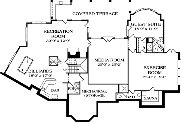 Mediterranean Lower Level of Plan 96900