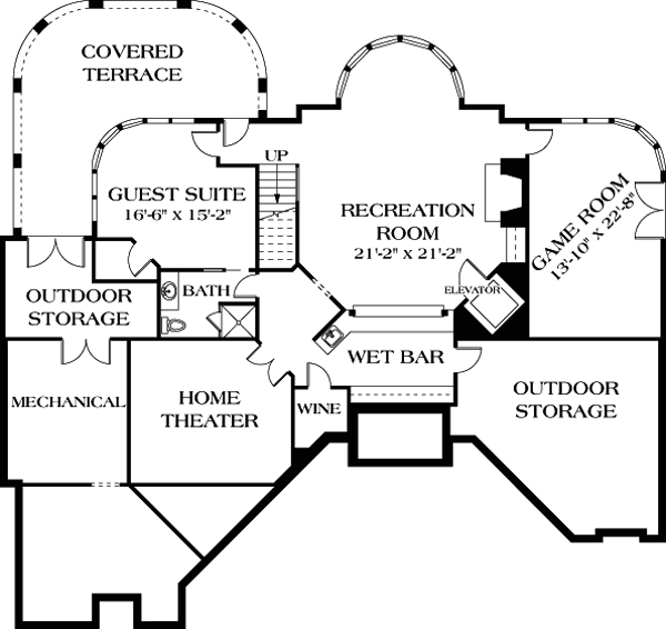 Mediterranean Lower Level of Plan 96906