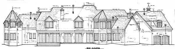 European Rear Elevation of Plan 96917