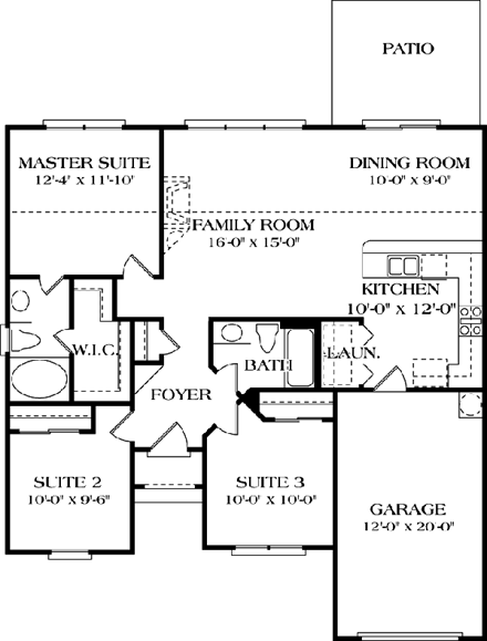 House Plan 96918 First Level Plan