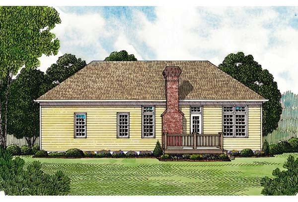 Traditional Rear Elevation of Plan 96922