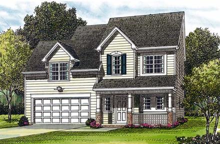 Colonial Traditional Elevation of Plan 96931