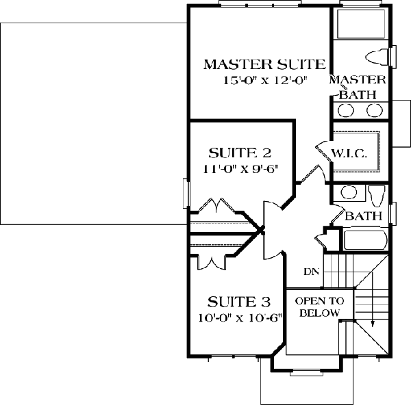 Bungalow Cottage Craftsman Level Two of Plan 96932
