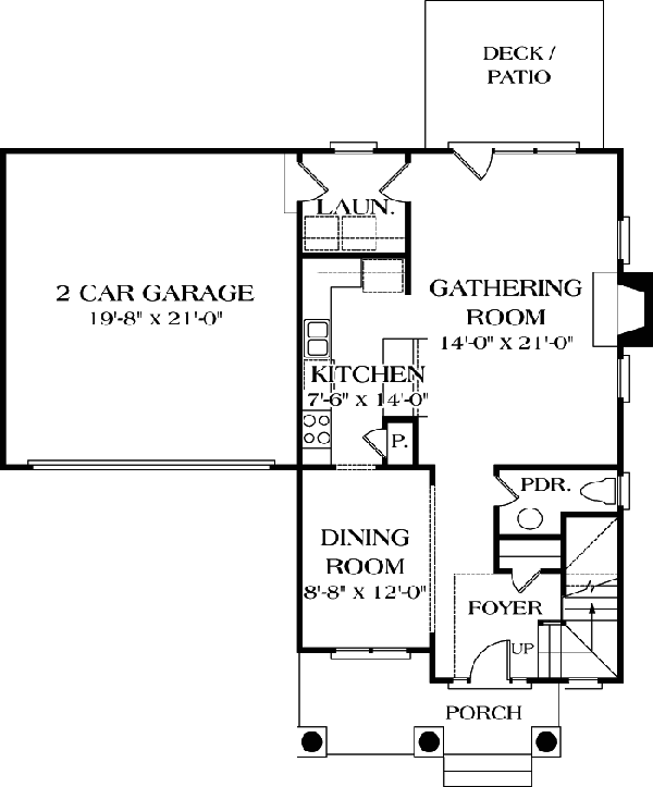 Bungalow Cottage Craftsman Level One of Plan 96933