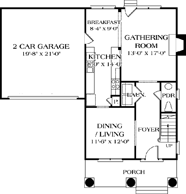 Bungalow Cottage Craftsman Level One of Plan 96935