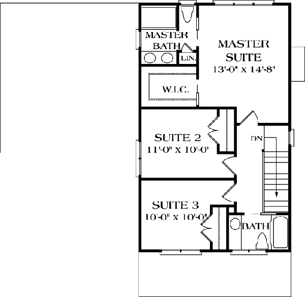 Bungalow Cottage Craftsman Level Two of Plan 96935