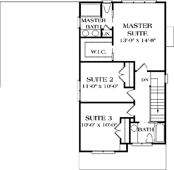 Bungalow Cottage Craftsman Level Two of Plan 96936