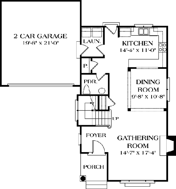 Bungalow Cottage Craftsman Level One of Plan 96939