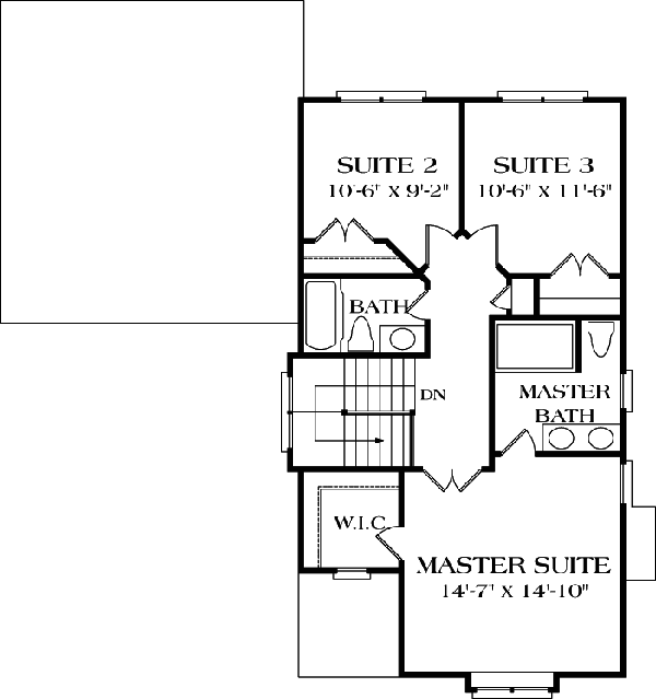 Bungalow Cottage Craftsman Level Two of Plan 96939