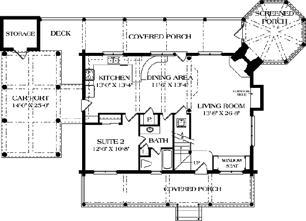 Cottage Level One of Plan 96945