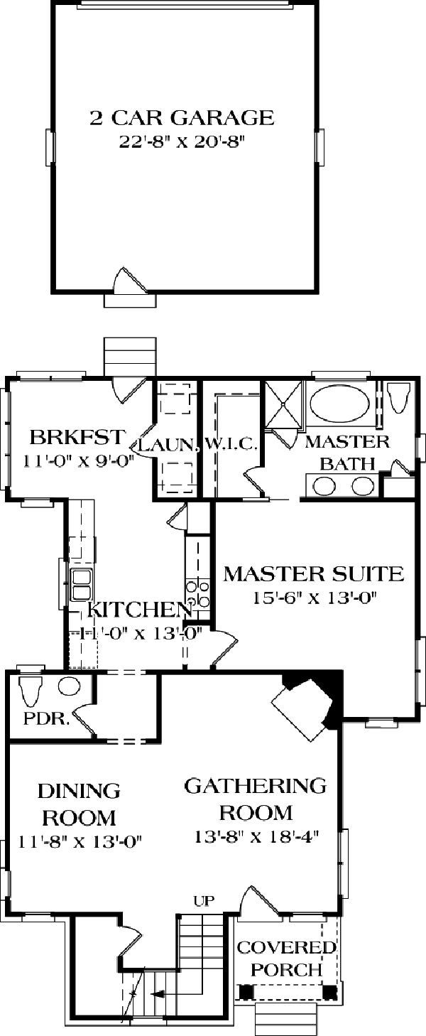 Bungalow Cottage Craftsman Level One of Plan 96948