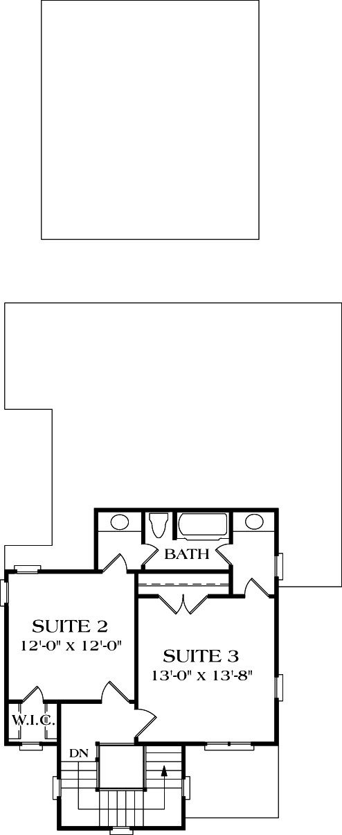 Bungalow Cottage Craftsman Level Two of Plan 96948