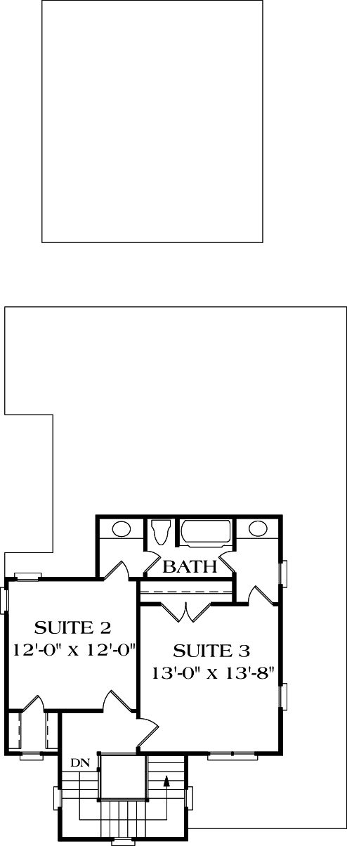 Bungalow Cottage Craftsman Level Two of Plan 96949
