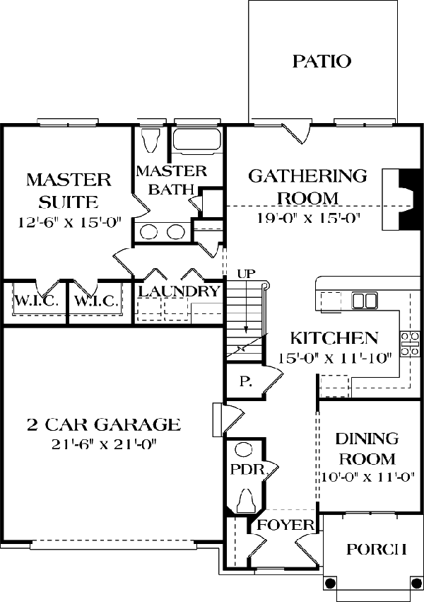 Cottage Craftsman Level One of Plan 96950