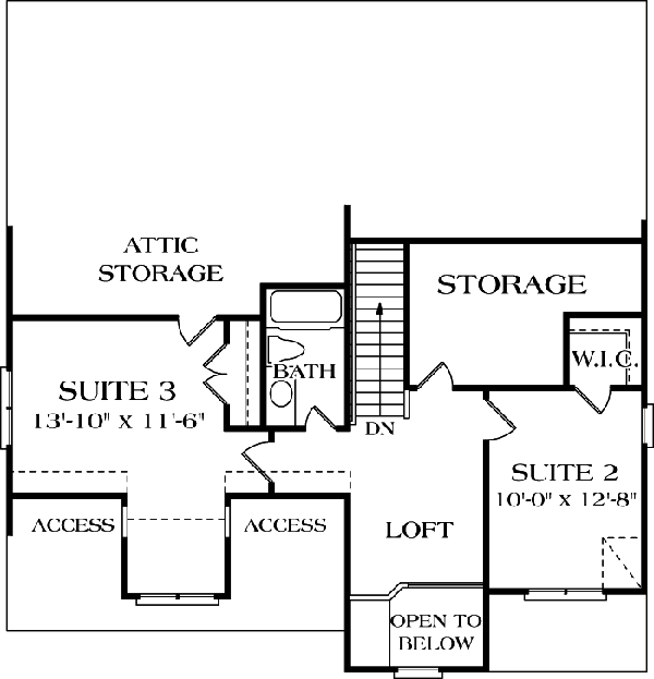 Cottage Craftsman Level Two of Plan 96950