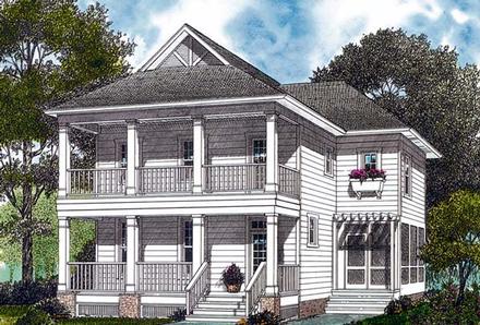 Colonial Cottage Traditional Elevation of Plan 96956