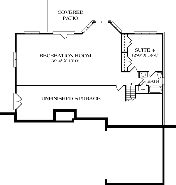 Traditional Lower Level of Plan 96959