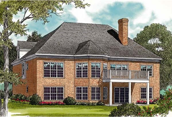 Traditional Rear Elevation of Plan 96959