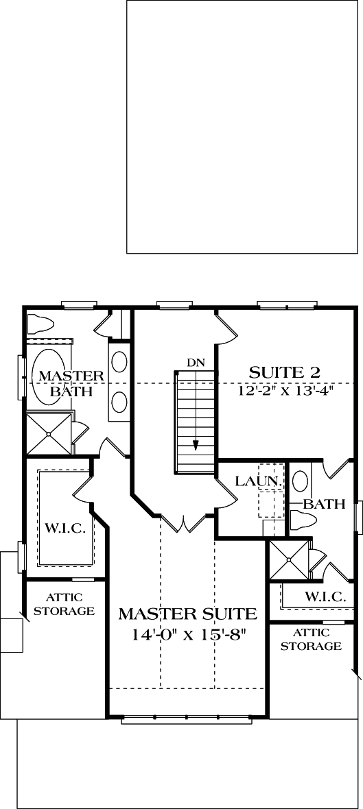 Bungalow Cottage Craftsman Level Two of Plan 96961