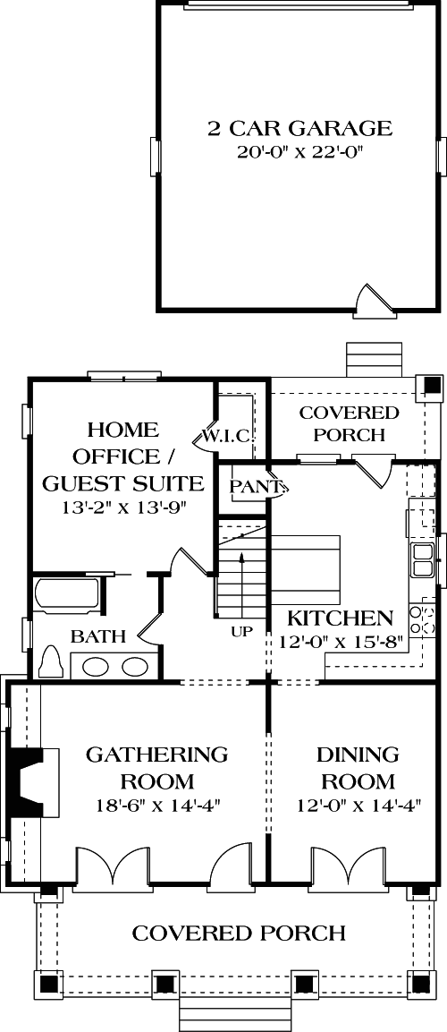 Bungalow Cottage Craftsman Level One of Plan 96962