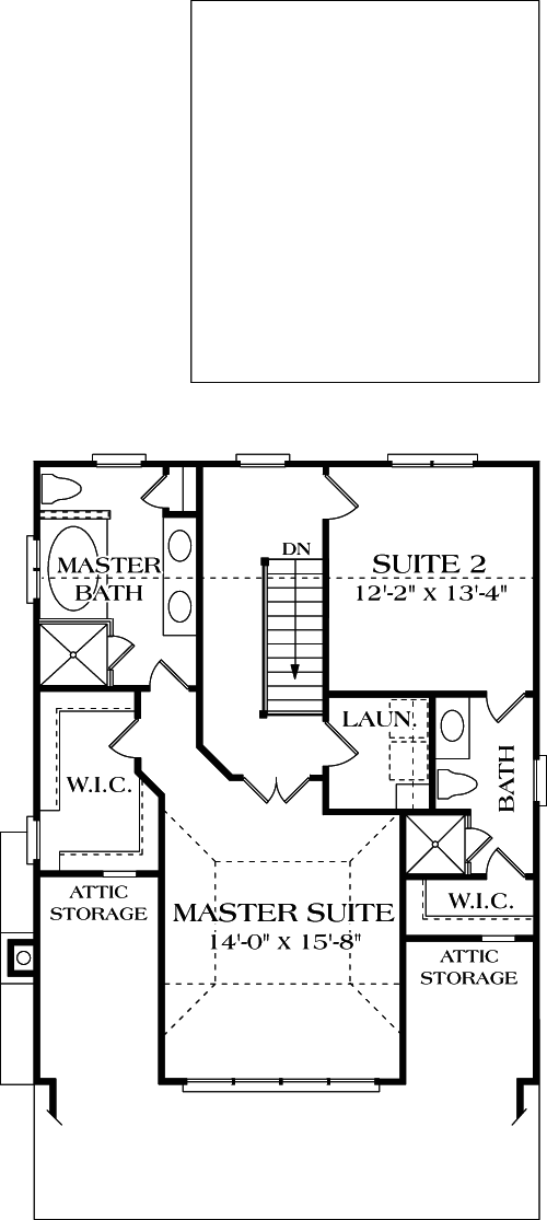 Bungalow Cottage Craftsman Level Two of Plan 96962