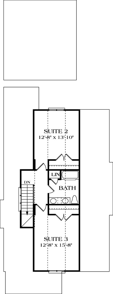 Bungalow Cottage Craftsman Level Two of Plan 96967