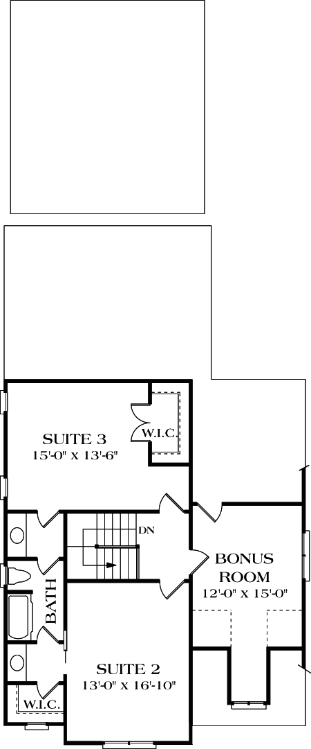 Cottage Craftsman Level Two of Plan 96968